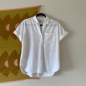 Madewell Short-sleeve White Quarter Button Shirt